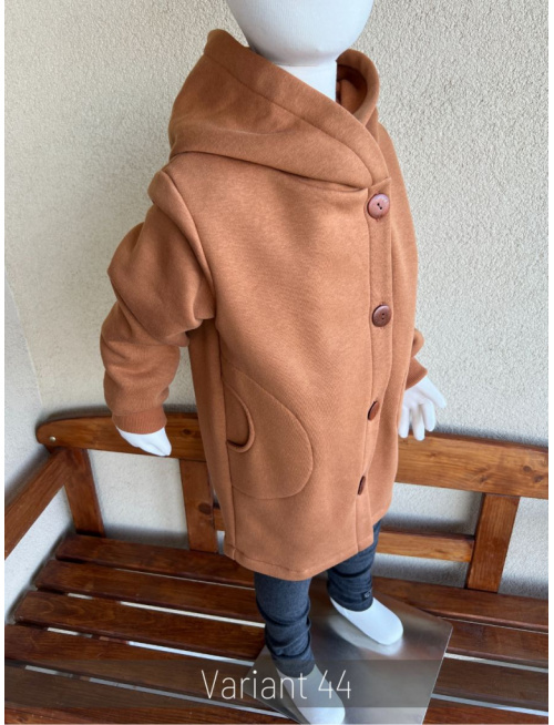 Rastúci kabátik s gombíkmi - počesaná teplákovina