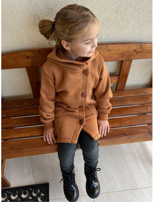 Rastúci kabátik s gombíkmi - počesaná teplákovina