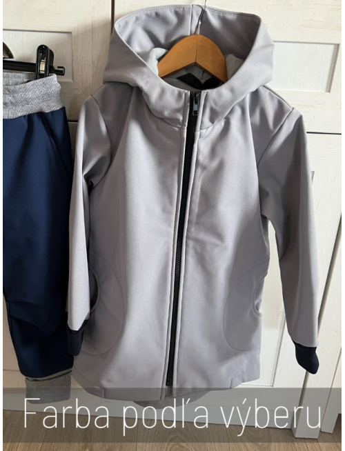 Rastúca softshell bunda s rovnozipsom a stojačikovou kapucňou - ALEX - jeseň/ZIMA