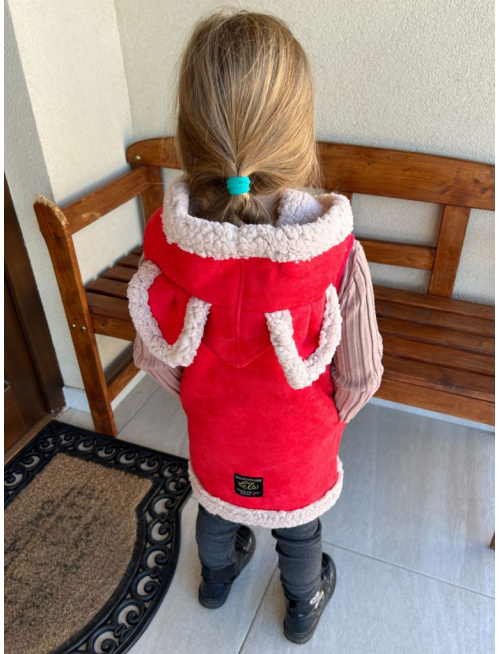 Ultra ľahká Teddy vesta s uškami - ALEX - rovno zips