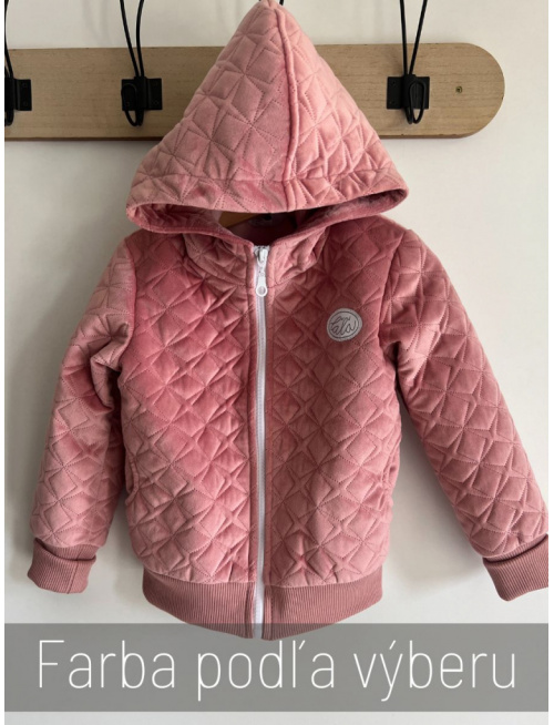 Podšitá bomber bunda zo semišového prešiváku s kapucňou