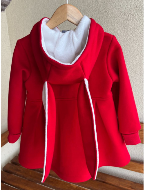 Rastúci kabátik s prestrihom - sukničkový - RIO s uškami - počesaná teplákovina