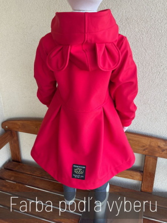 Rastúca softshell bunda s prestrihom a stojačik kapucňou - sukničková - RIO s uškami - jeseň/ZIMA