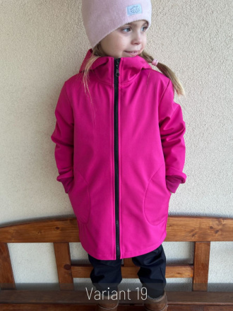 Rastúca softshell bunda s rovnozipsom a stojačikovou kapucňou - ALEX - jeseň/ZIMA