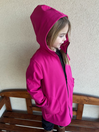 Rastúca softshell bunda s rovnozipsom a stojačikovou kapucňou - ALEX - jeseň/ZIMA