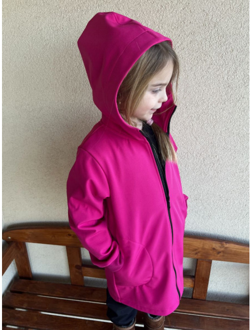 Rastúca softshell bunda s rovnozipsom a stojačikovou kapucňou - ALEX - jeseň/ZIMA