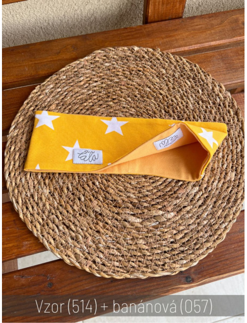 Úpletová rovná čelenka obojstranná (vzor/farba)