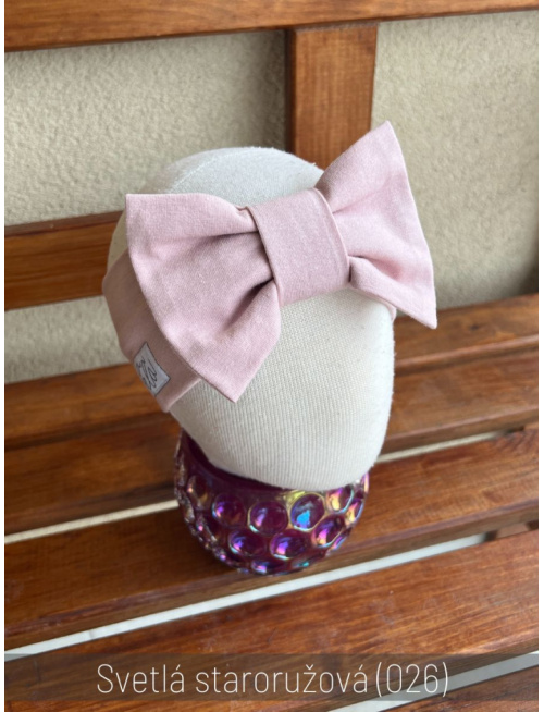 Úpletová čelenka s BIG mašľou - jednofarebná