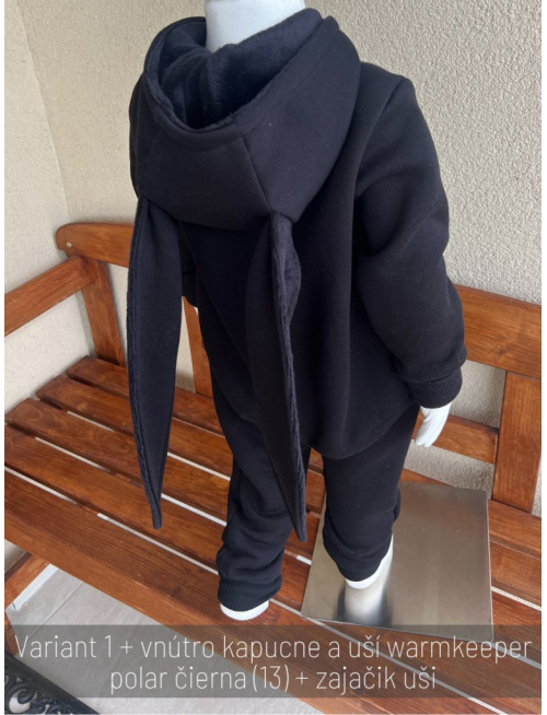 Overal so ZAJAČIK uškami - počesaná teplákovina