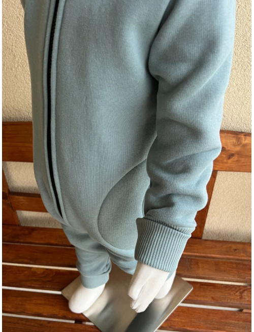 Overal s MAČKA/LÍŠKA/VLK uškami - počesaná teplákovina