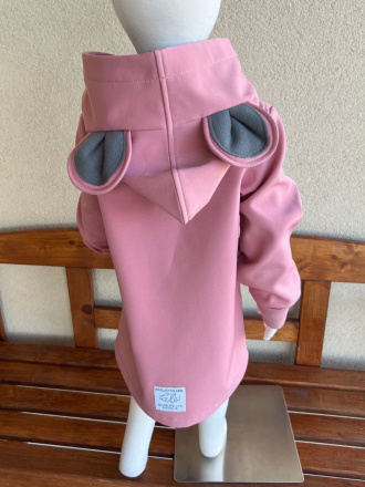 Rastúca softshell bunda ALEX so šikmozipsom a uškami - jednofarebná - jeseň/ZIMA