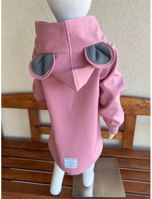 Rastúca softshell bunda ALEX so šikmozipsom a uškami - jednofarebná - jeseň/ZIMA