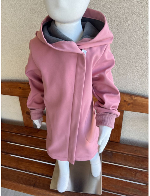 Rastúca softshell bunda ALEX so šikmozipsom a uškami - jednofarebná - jeseň/ZIMA