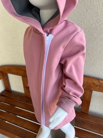 Rastúca softshell bunda ALEX so šikmozipsom a uškami - jednofarebná - jeseň/ZIMA