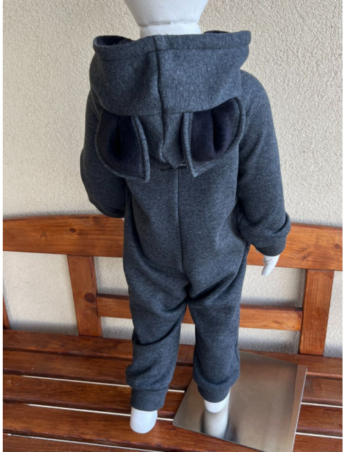 Overal - warmkeeper - MAČKA/LÍŠKA/VLK - melír antracit