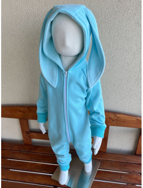 Overal - warmkeeper - ZAJAČIK - azúr s azúrovými ušami