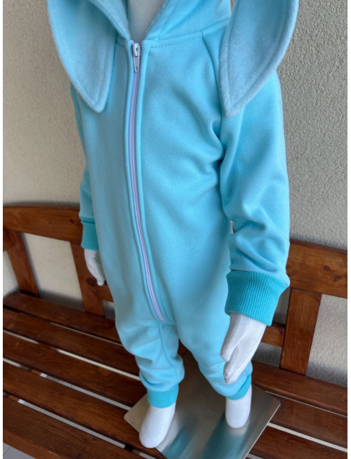 Overal - warmkeeper - ZAJAČIK - azúr s azúrovými ušami