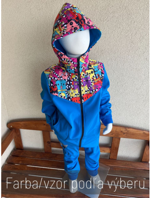 Rastúca softshell bunda s rovnozipsom a stojačikovou kapucňou - ALEX kombinovaná - jeseň/ZIMA