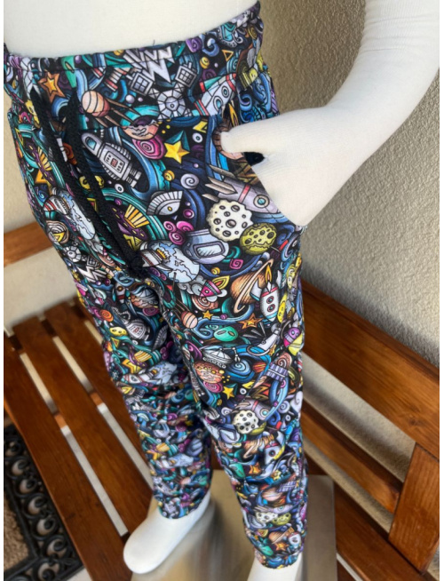 Teplákové gate ELIT s gumou v dolnom kraji - vzorované