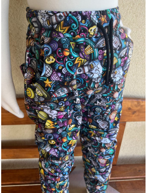 Teplákové gate ELIT s gumou v dolnom kraji - vzorované