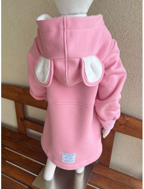 Rastúci kabátik RIO s uškami - s prestrihom - počesaná teplákovina