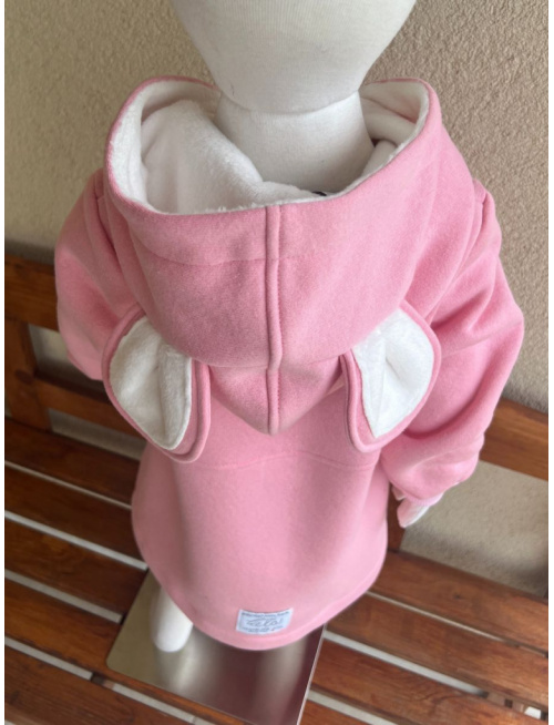 Rastúci kabátik RIO s uškami - s prestrihom - počesaná teplákovina