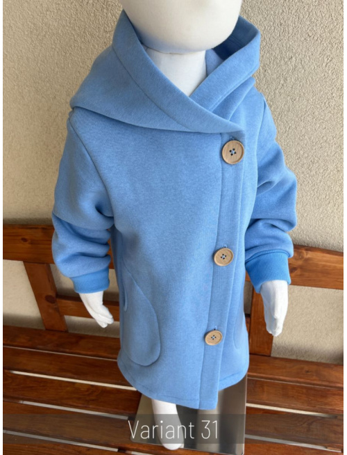 Rastúci kabátik s gombíkmi - počesaná teplákovina