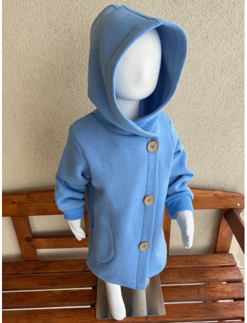 Rastúci kabátik s gombíkmi - počesaná teplákovina