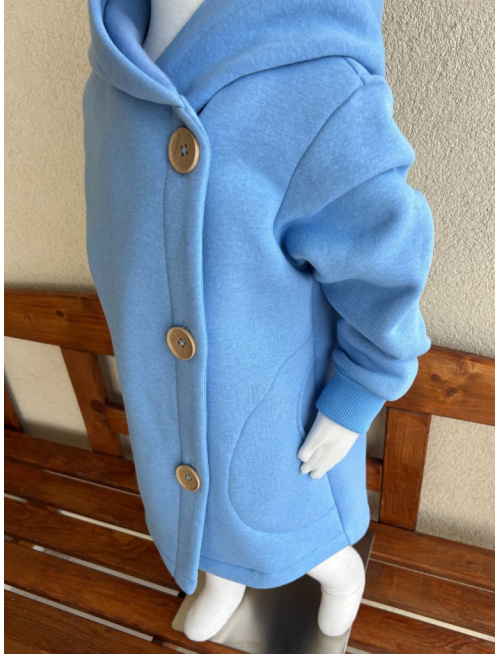 Rastúci kabátik s gombíkmi - počesaná teplákovina