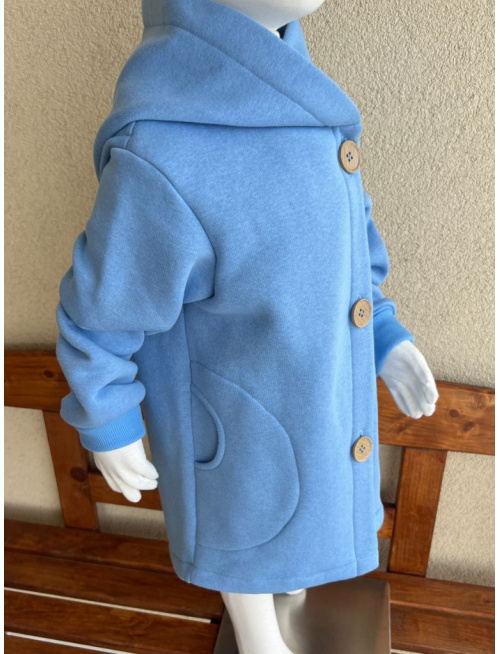 Rastúci kabátik s gombíkmi - počesaná teplákovina