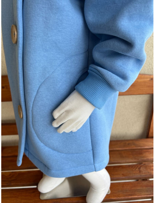 Rastúci kabátik s gombíkmi - počesaná teplákovina