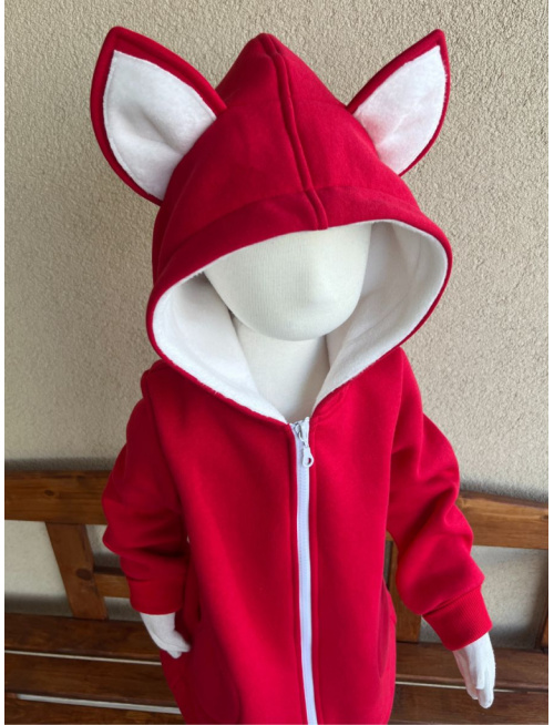 Rastúci kabátik RIO s uškami - hladko v páse - počesaná teplákovina