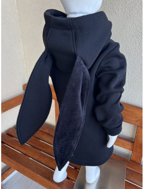 Rastúci kabátik RIO s uškami - s prestrihom - počesaná teplákovina