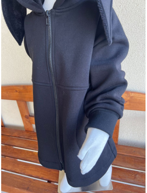 Rastúci kabátik RIO s uškami - s prestrihom - počesaná teplákovina