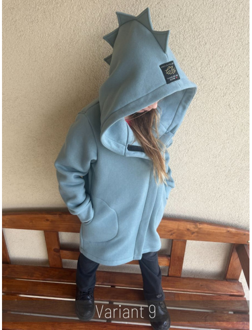 Rastúci kabátik so šikmozipsom DINO - počesaná teplákovina