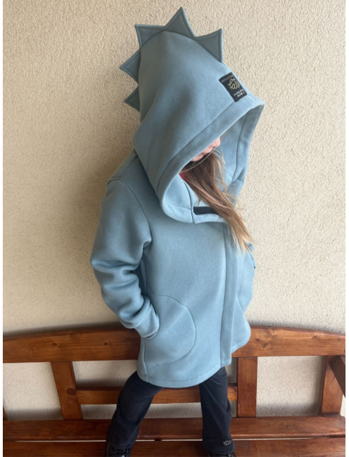 Rastúci kabátik so šikmozipsom DINO - počesaná teplákovina