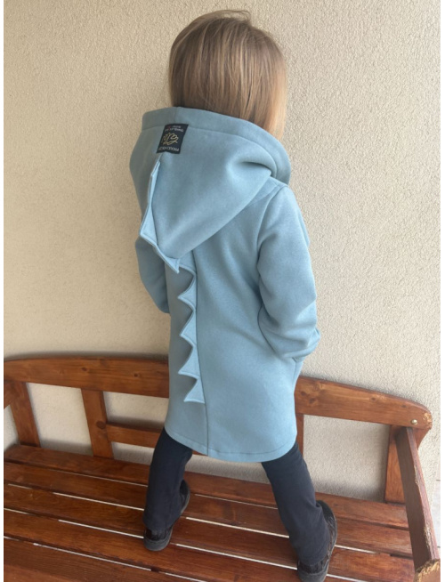 Rastúci kabátik so šikmozipsom DINO - počesaná teplákovina