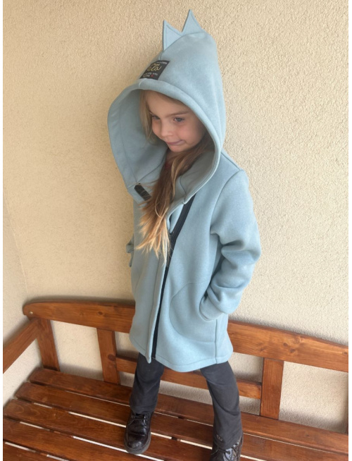 Rastúci kabátik so šikmozipsom DINO - počesaná teplákovina