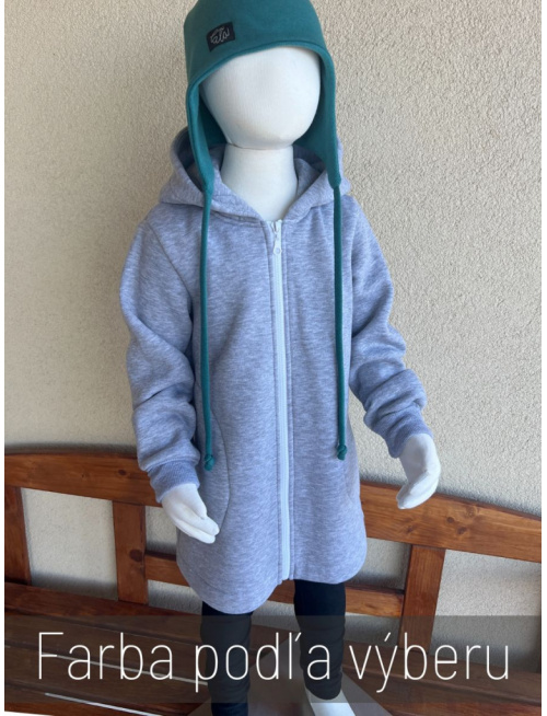 Rastúci kabátik RIO - hladko v páse - počesaná teplákovina