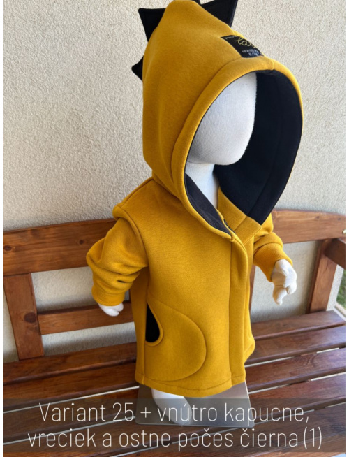 Rastúci kabátik so šikmozipsom DINO - LUX - počesaná teplákovina