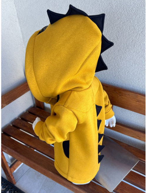 Rastúci kabátik so šikmozipsom DINO - LUX - počesaná teplákovina