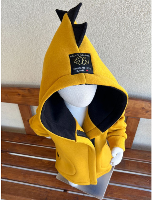 Rastúci kabátik so šikmozipsom DINO - LUX - počesaná teplákovina