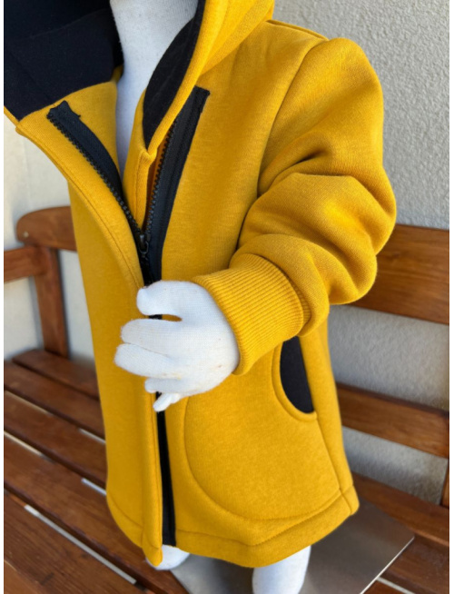 Rastúci kabátik so šikmozipsom DINO - LUX - počesaná teplákovina