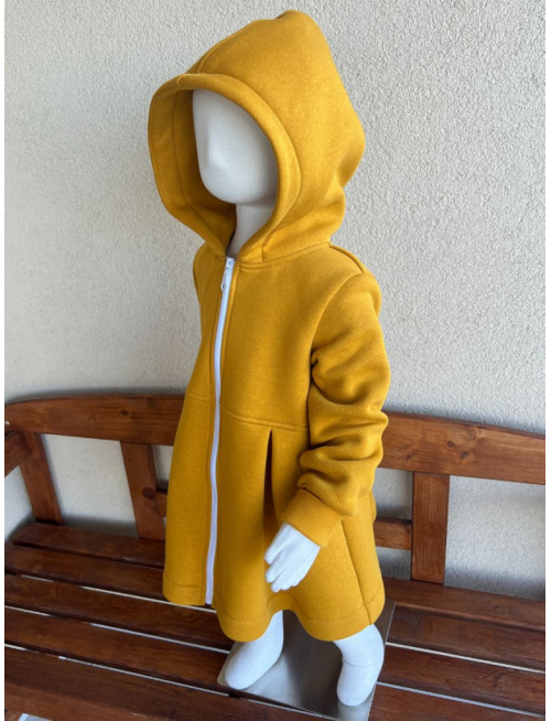 Rastúci kabátik s prestrihom - sukničkový - RIO - počesaná teplákovina