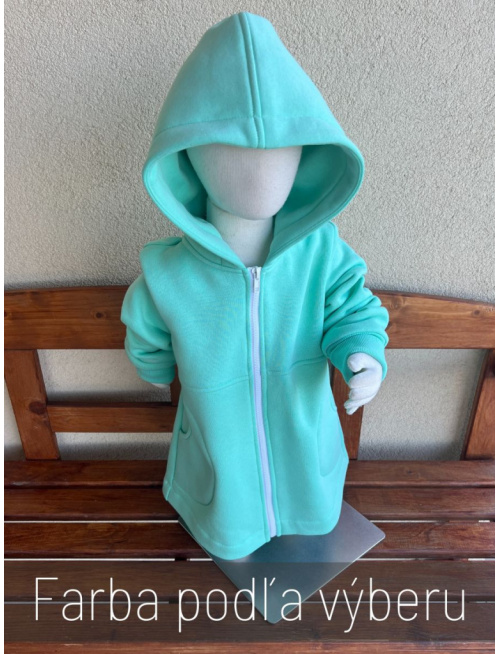 Rastúci kabátik RIO - s prestrihom - počesaná teplákovina