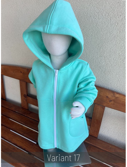 Rastúci kabátik RIO - s prestrihom - počesaná teplákovina