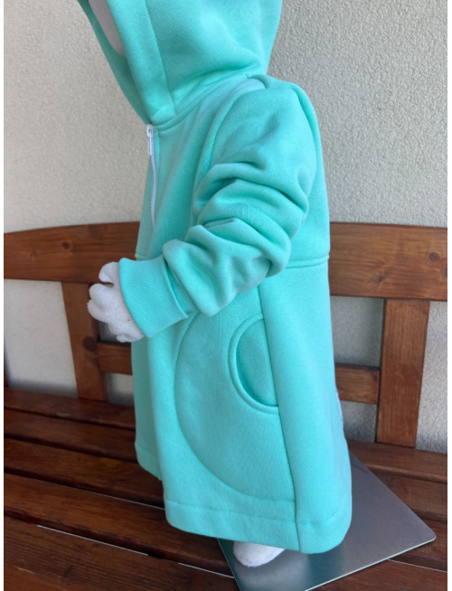 Rastúci kabátik RIO - s prestrihom - počesaná teplákovina