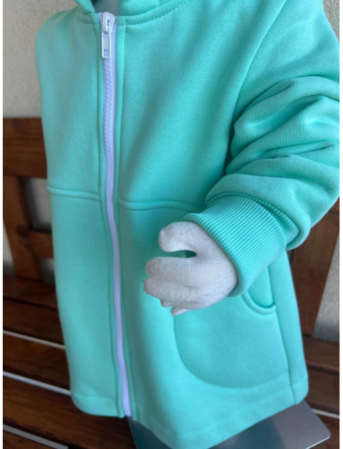 Rastúci kabátik RIO - s prestrihom - počesaná teplákovina