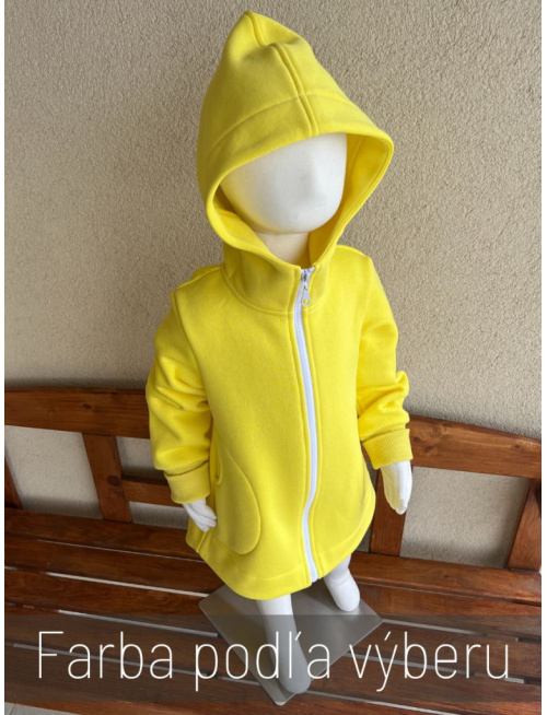 Rastúci kabátik so stojačikovou kapucňou - DOMI - počesaná teplákovina