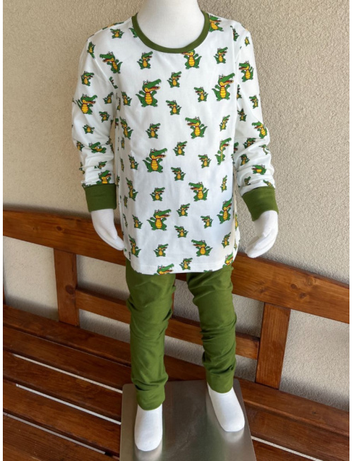 Detské pyžamko s rastúcimi manžetami KROKODÍL - klasik strih